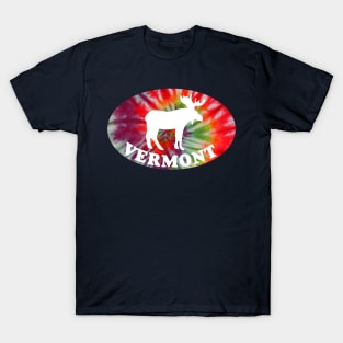 Tie Dye Vermont Moose Hippe T-Shirt